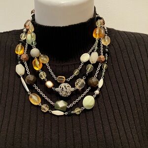 Lia Sophia Multicolor Multi-strands Beaded Necklace